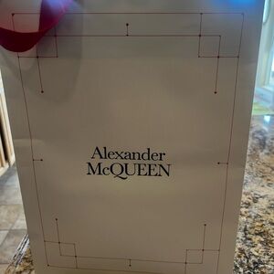Alexander McQueen White Geometric Accent Designer shopping  bag